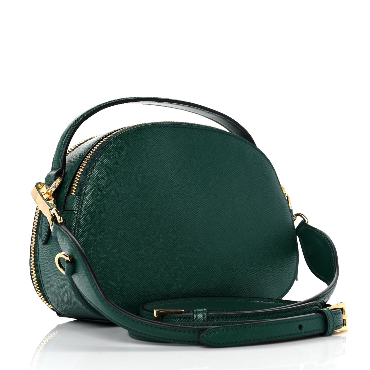 Prada Saffiano Lux Odette Crossbody Green 2 of 9