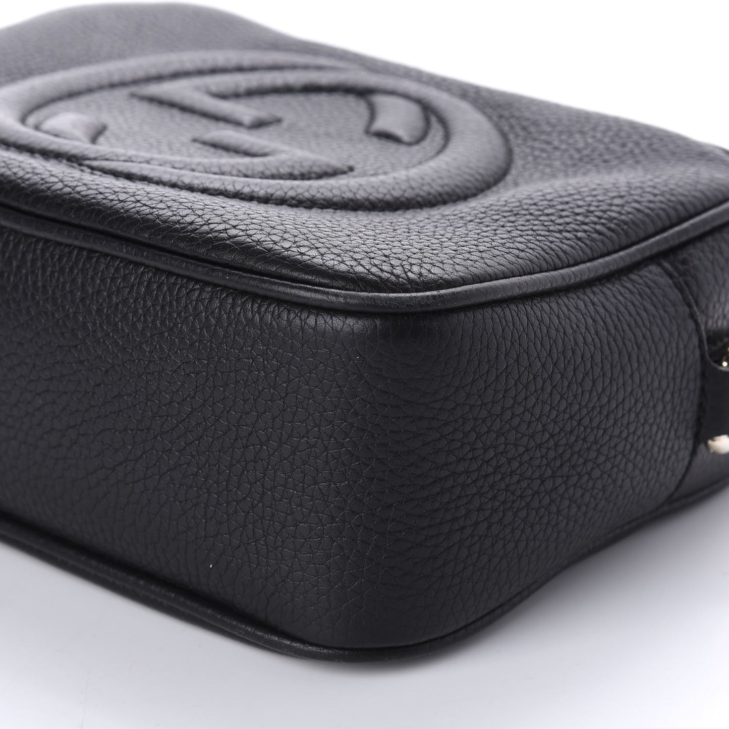 Pebbled Calfskin Small Soho Disco Bag Black