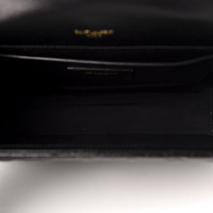 Saint Laurent Grain De Poudre Textured Mixed Matelasse Triquilt Medium Monogram Satchel Black 5 of 10