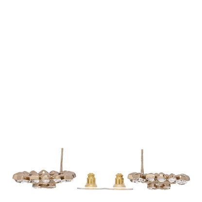 Chanel Metal Crystal Baguette High Society CC Earrings Gold 3 of 5