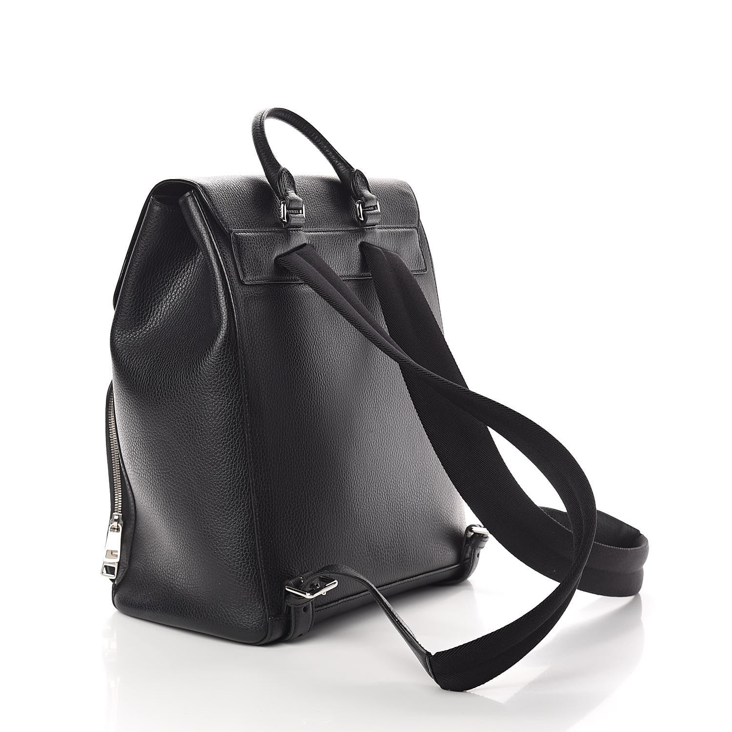 Gucci Pebbled Calfskin Chain Backpack Black 3 of 9