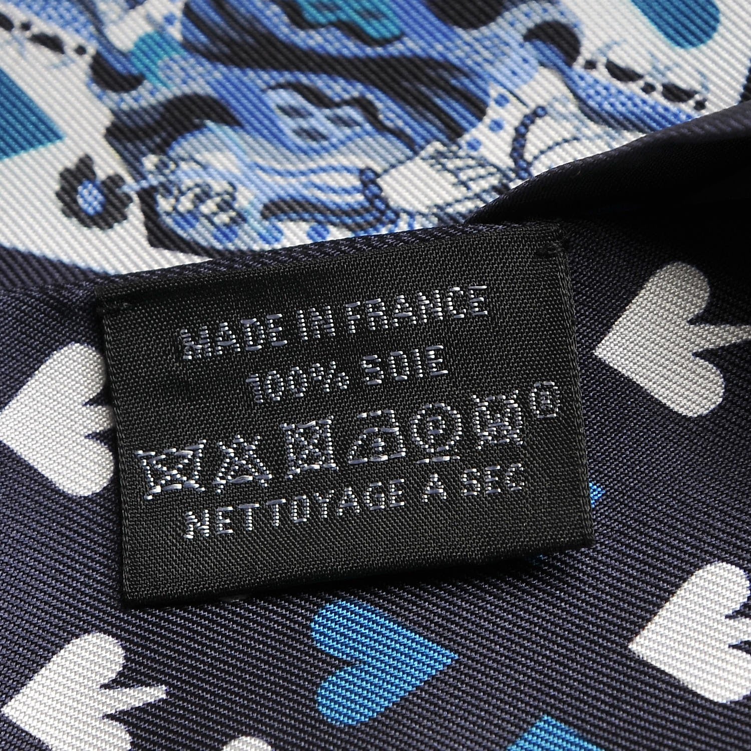 Hermes Silk Jeu de Cartes Twilly Marine Petrole White 4 of 4
