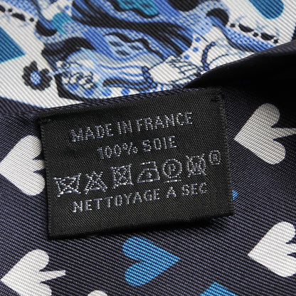 Hermes Silk Jeu de Cartes Twilly Marine Petrole White 4 of 4
