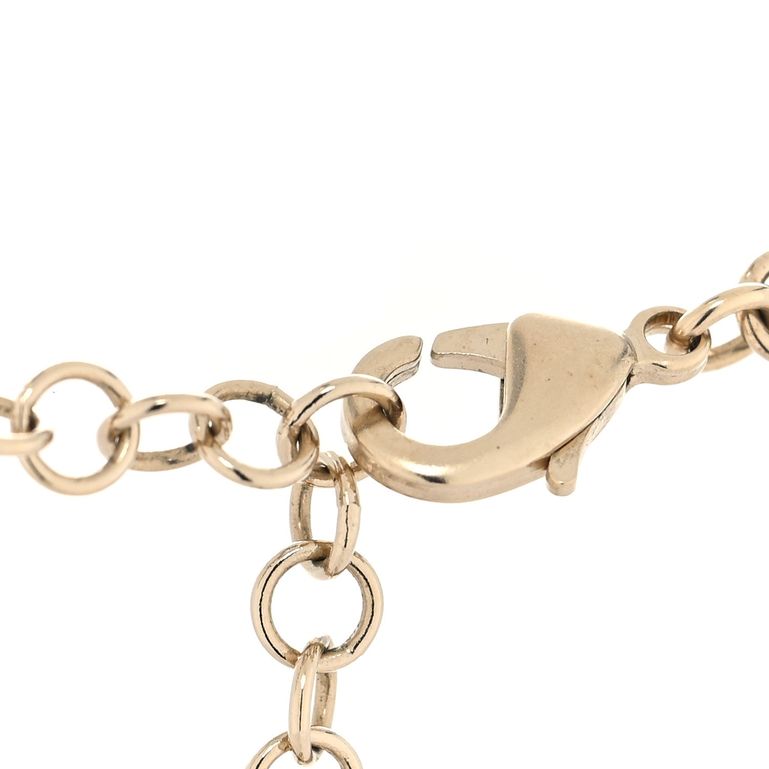 Chanel Pearl Crystal CC Heart Short Necklace Pearly White Gold 4 of 5