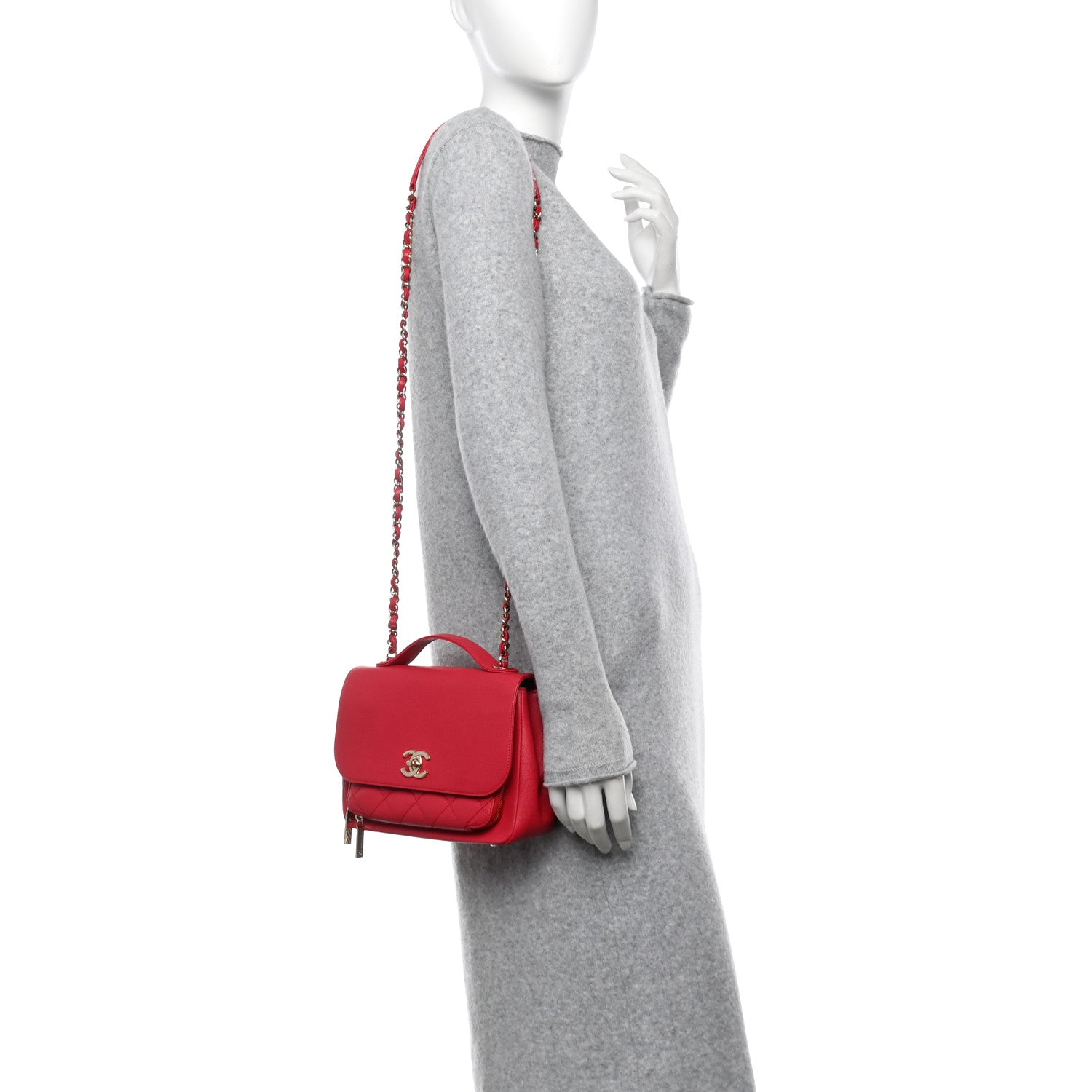 Chanel Caviar Quilted Medium Business Affinity Flap Red 2 of 12