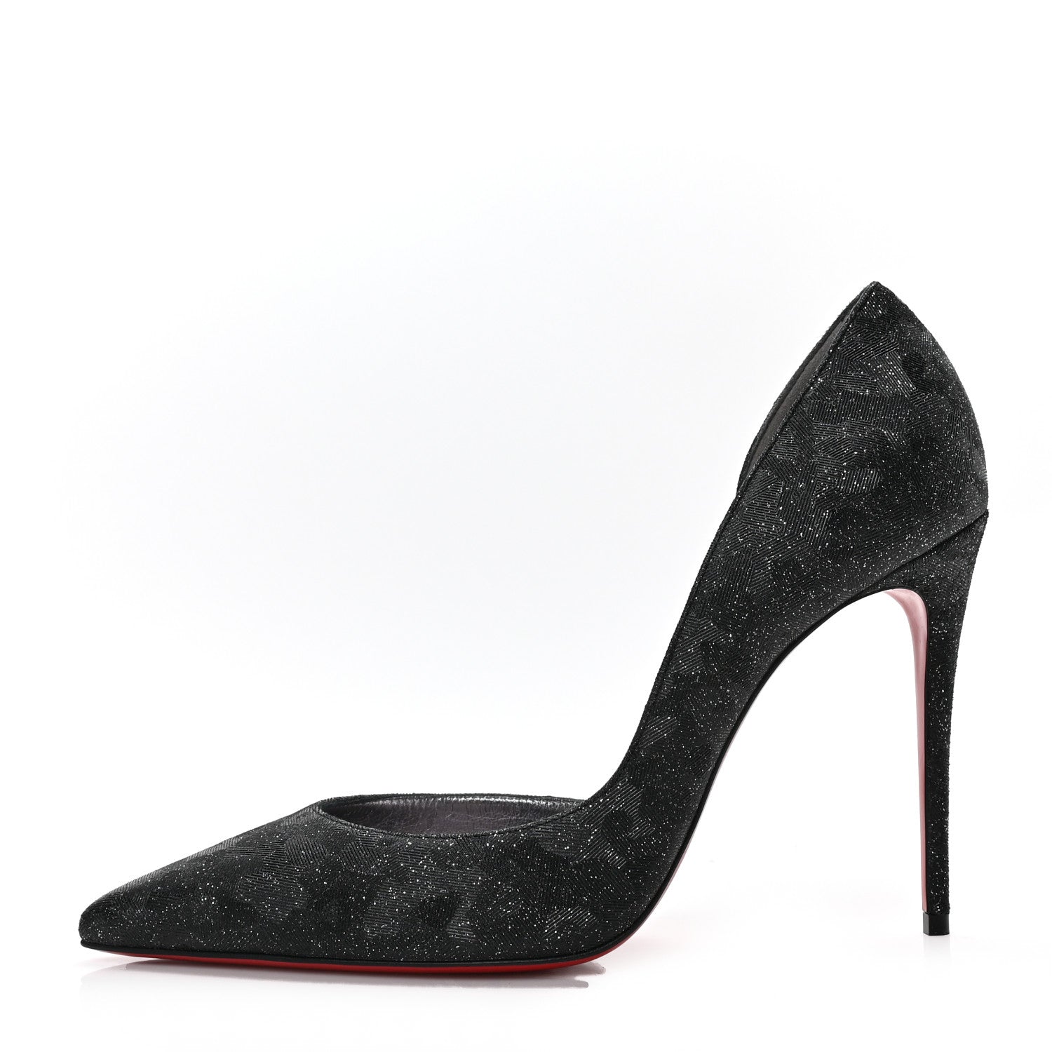 Christian Louboutin Glitter Iriza Kid Flinstar 100 Pumps 38.5 Black 1 of 8