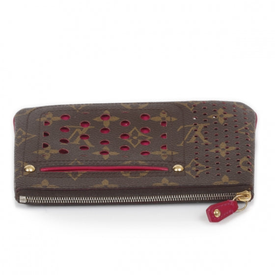 Monogram Perforated Pochette Plat Fuchsia