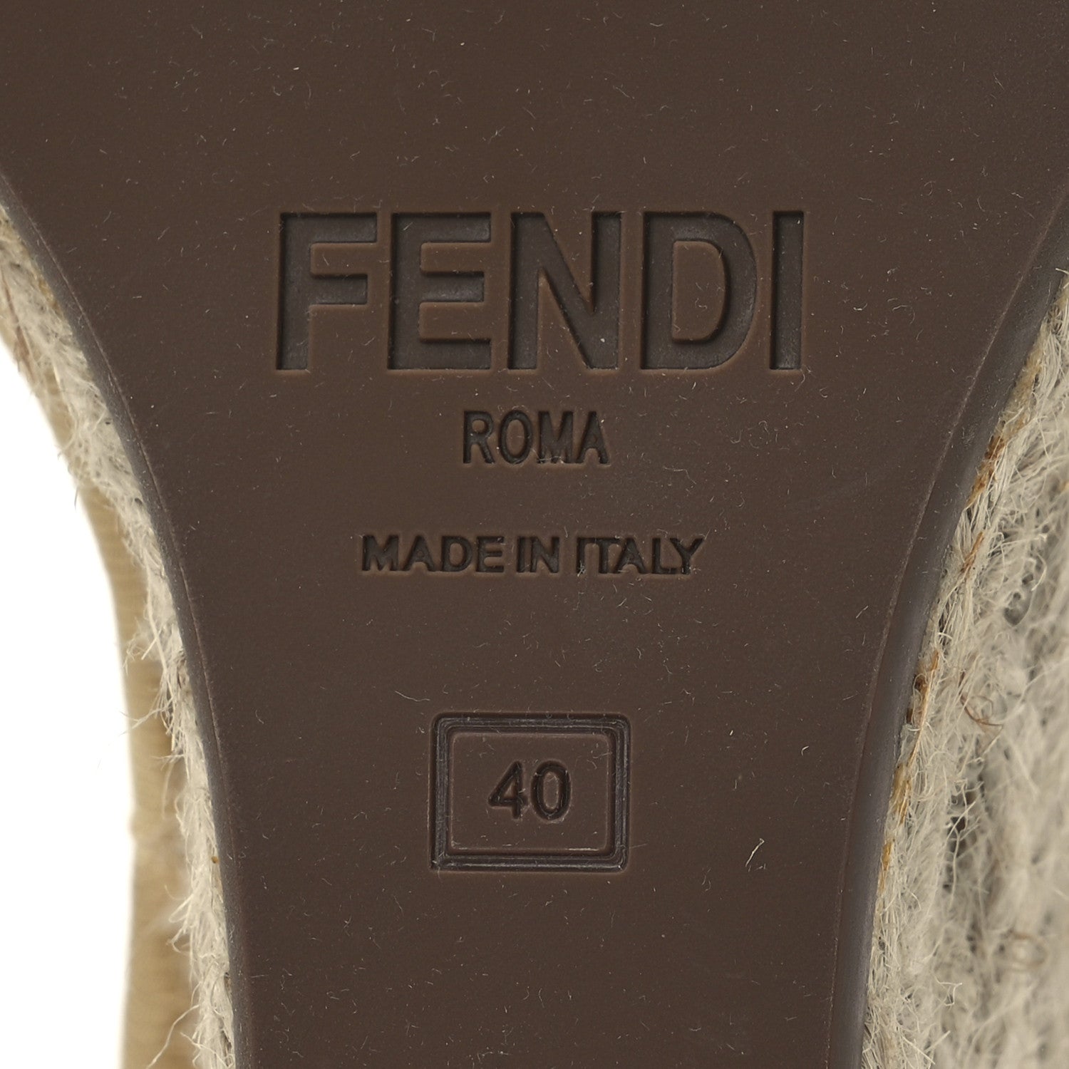 Fendi Canvas FF Embroidered Roma Ankle Wrap Wedge Espadrilles 40 Natural 8 of 12