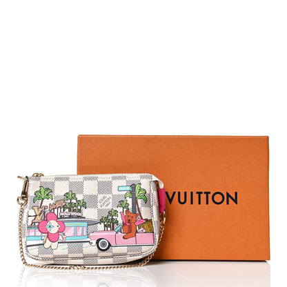 Louis Vuitton Damier Azur 2021 Christmas Animation Hollywood Mini Pochette Accessories Fuchsia 12 of 12