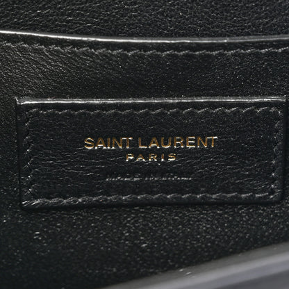 Saint Laurent Box Calfskin Monogram Medium Solferino Satchel Deep Marine 6 of 14