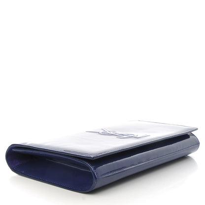 Saint Laurent Patent Calfskin Monogram Large Belle De Jour Clutch Royal Blue 4 of 6