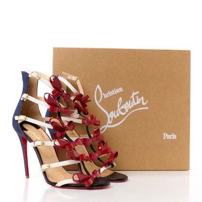 Christian Louboutin Patent Shiny Nappa Denim Girlistrappy 100 Sandals 39.5 Multicolor 9 of 9