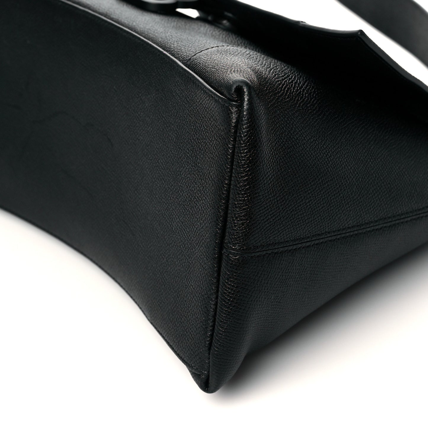 Grained Calfskin Monochrome M Downtown Shoulder Bag Black
