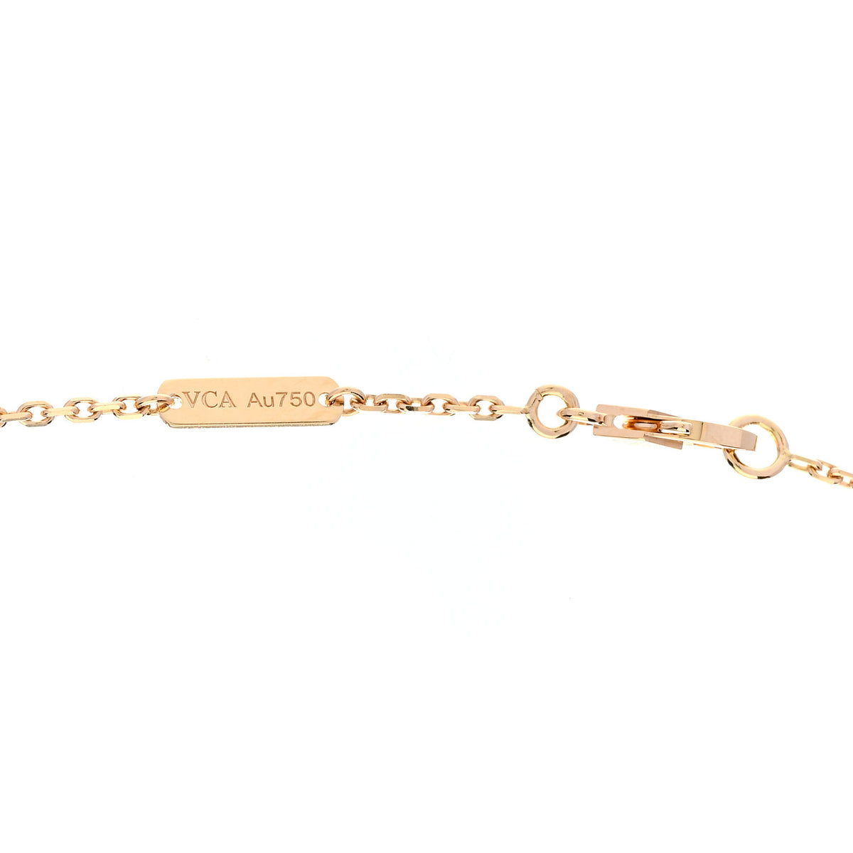 Van Cleef & Arpels 18K Yellow Gold Carnelian Vintage Alhambra Pendant Necklace 5 of 6