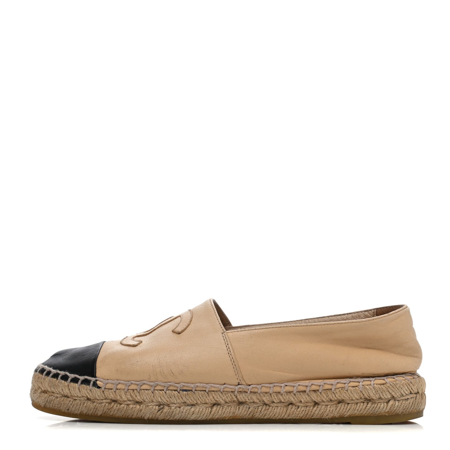 Lambskin CC Espadrilles 37 Beige Black