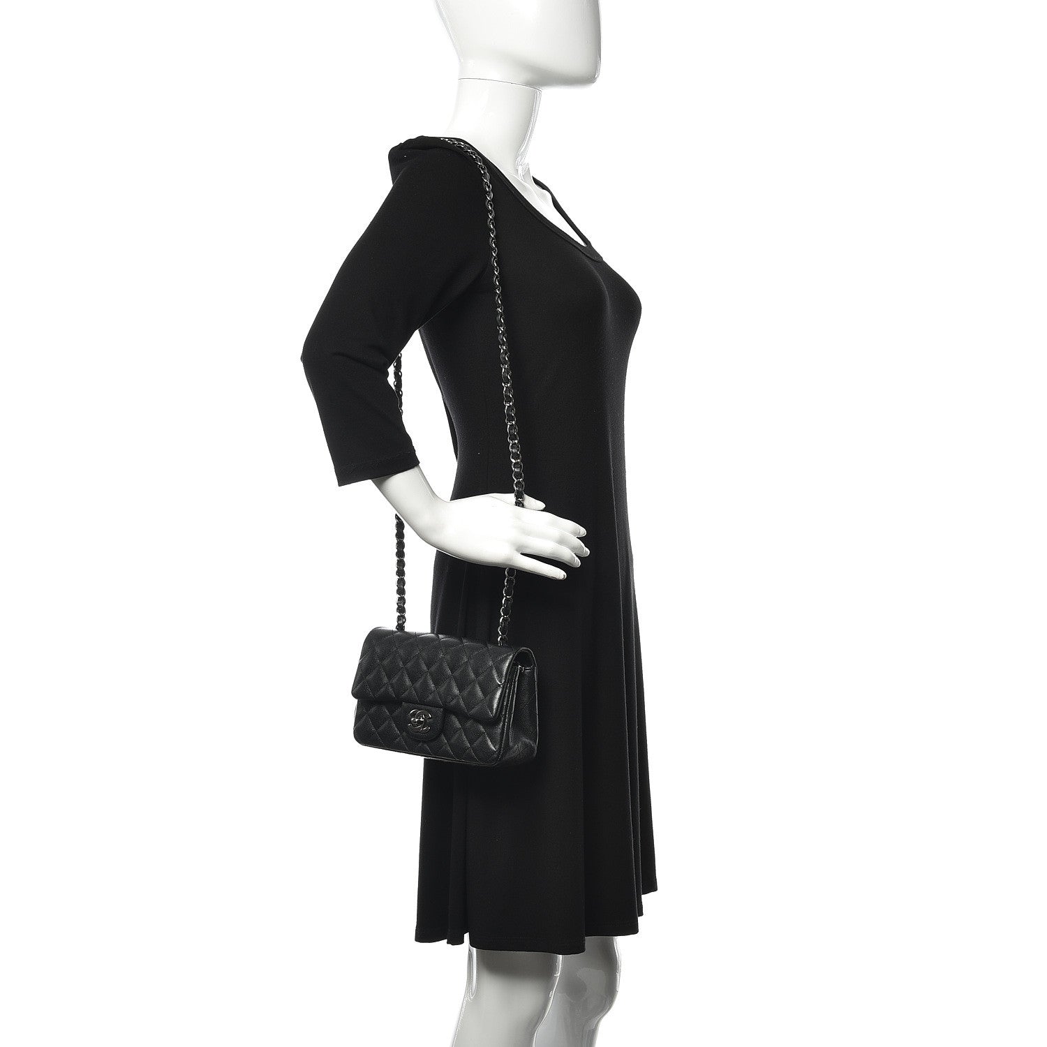 Chanel Iridescent Caviar Quilted Mini Rectangular Flap Black 2 of 14