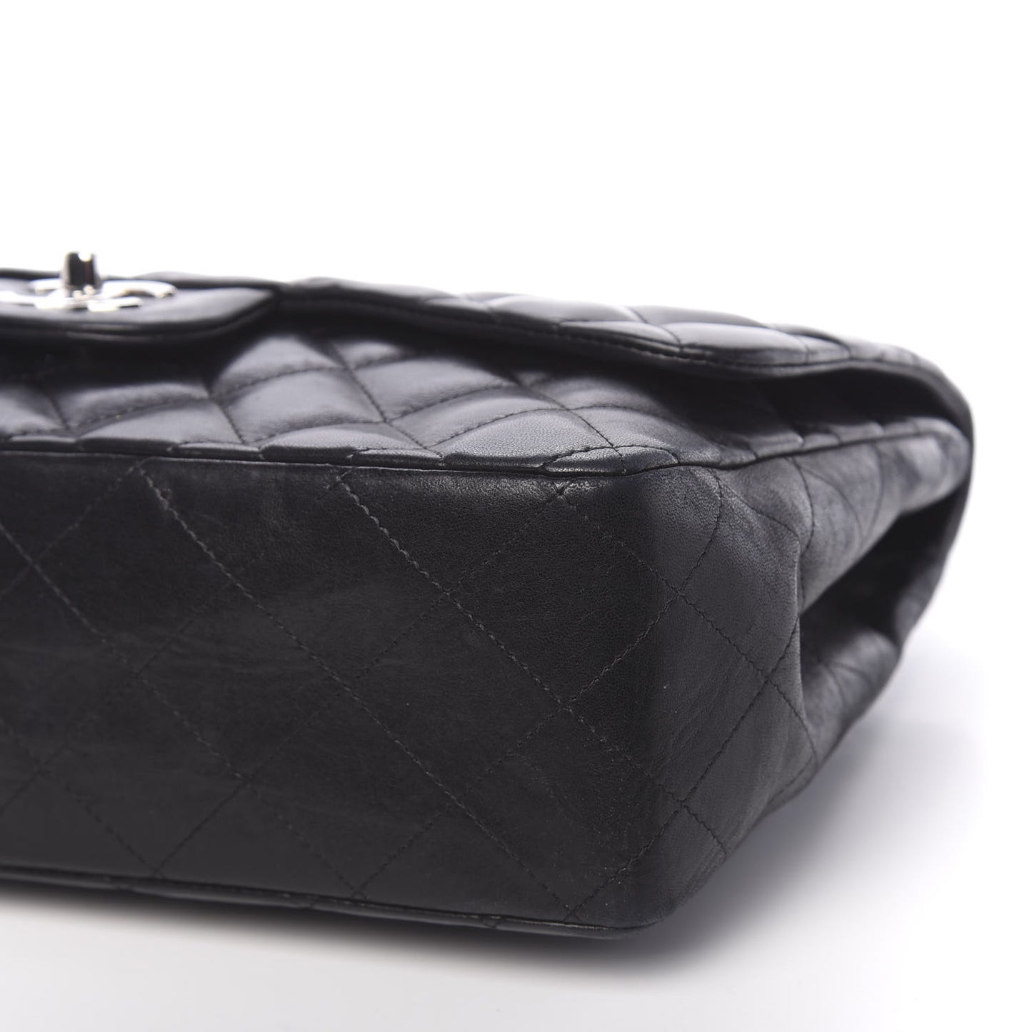 Lambskin Quilted Jumbo Single Flap Black