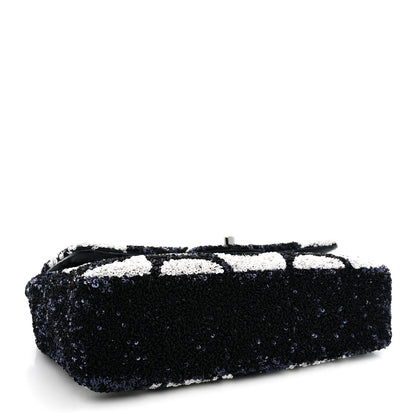 Chanel Sequin Medium Flap Blue White 4 of 12