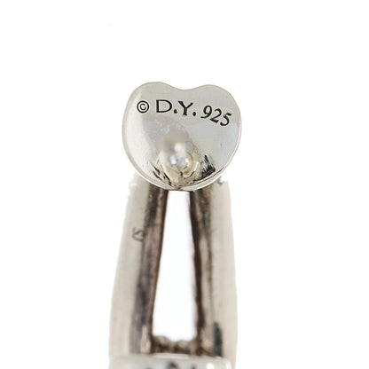 David Yurman Sterling Silver Diamond Single Loop Labyrinth Hoop Earrings 4 of 4