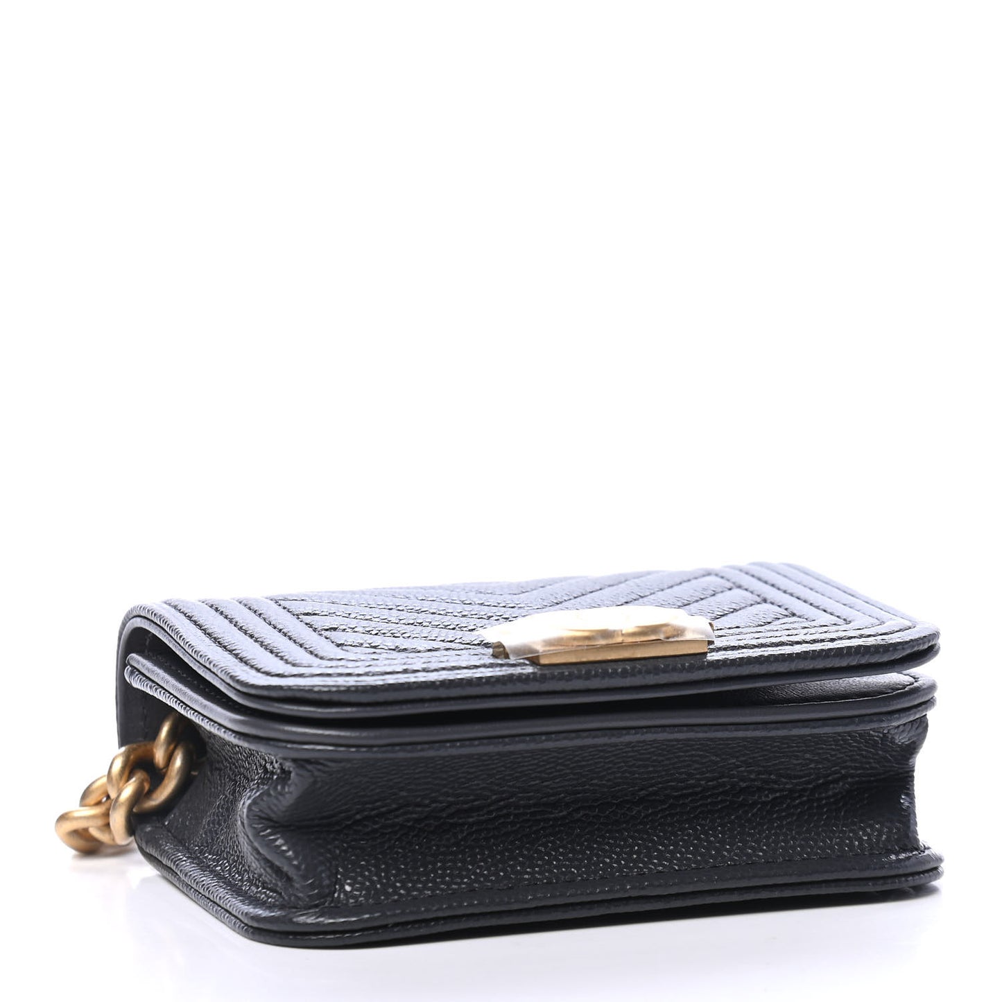 Caviar Chevron Boy Flap Waist Belt Bag Dark Grey