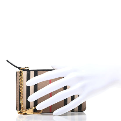Burberry E-Canvas Calfskin Icon Stripe Zip Coin Case Archive Beige 2 of 6