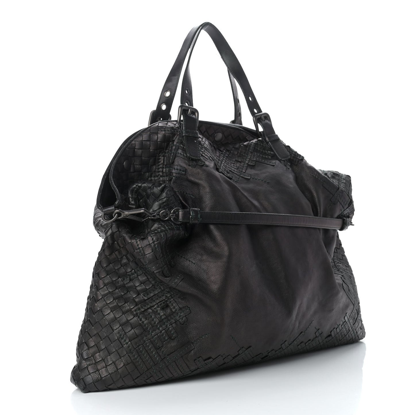 Nappa Intrecciato Maxi Convertible Tote Brown
