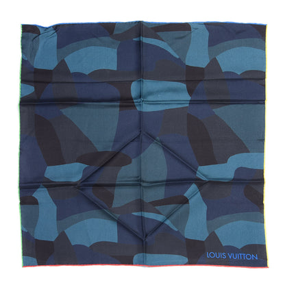 Louis Vuitton Silk Camouflage SquareScarf Blue 1 of 3