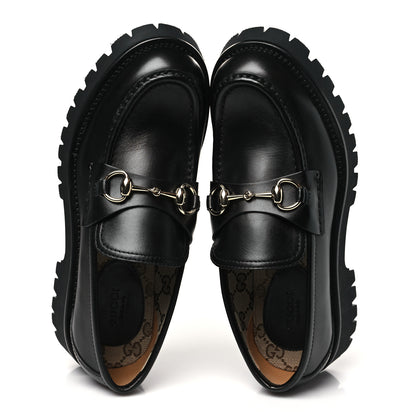 Gucci Real Betis Glamour Calfskin Horsebit Womens Mocassin Loafers 39 Black 2 of 10