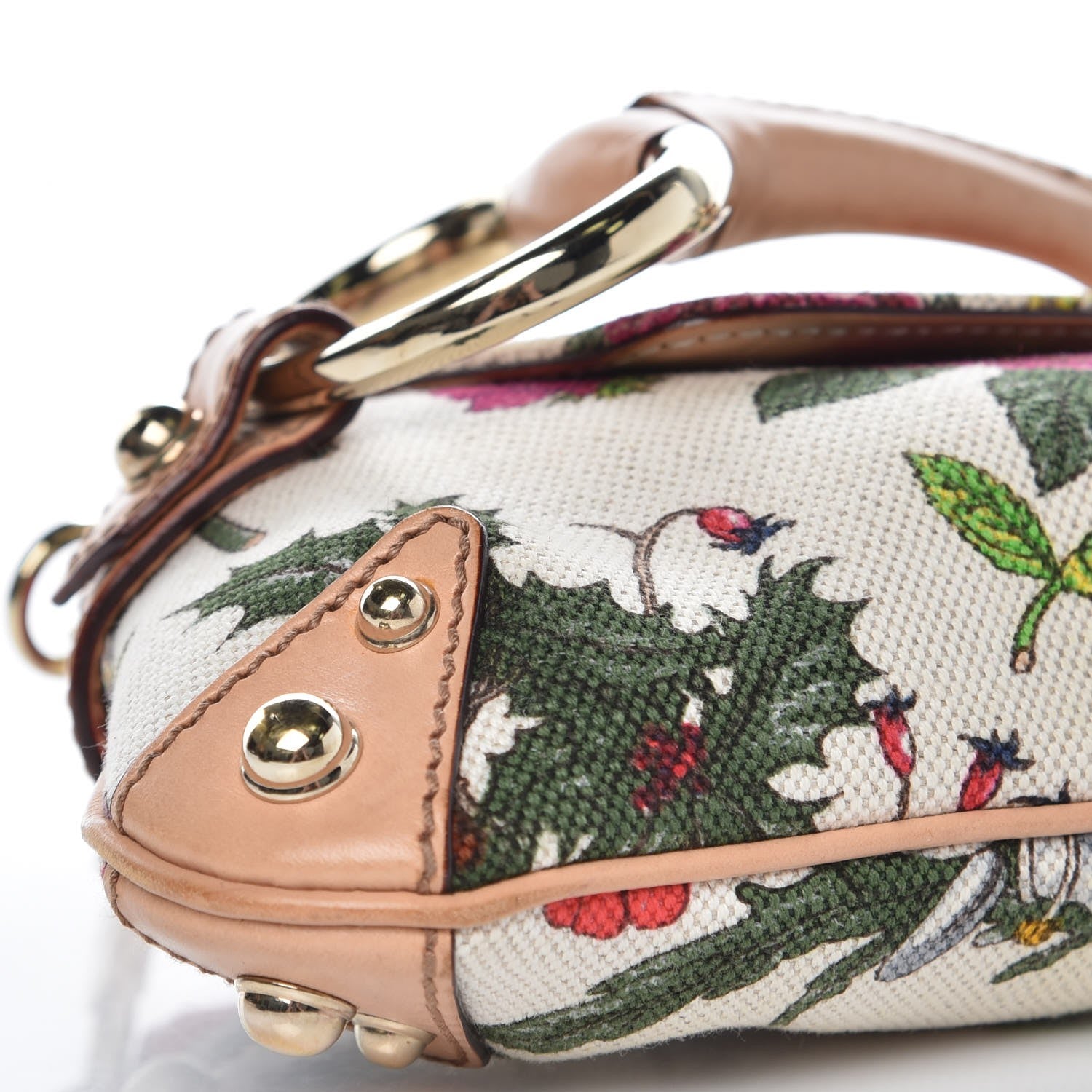 Gucci Canvas Flora Floral Horsebit Clutch Off White 10 of 11