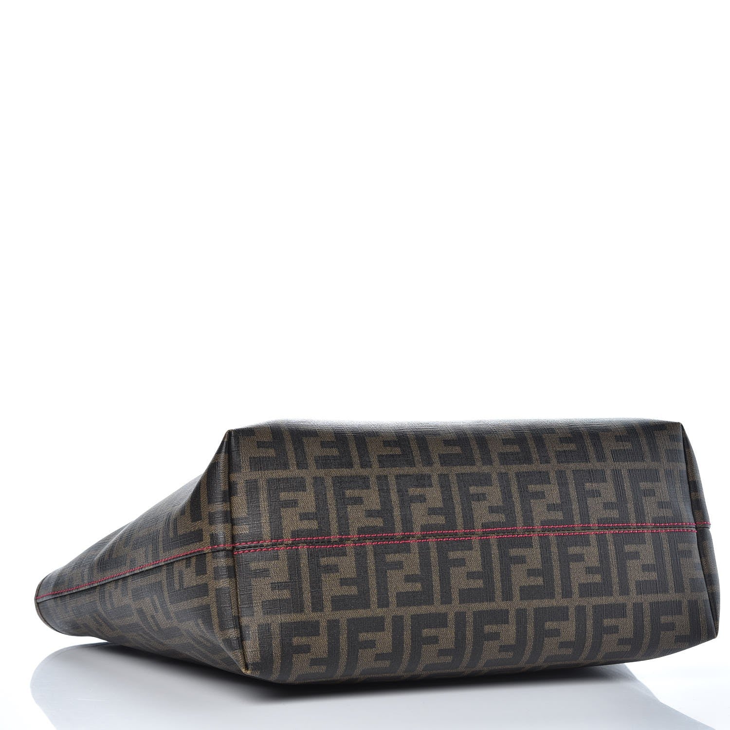 Fendi Zucca Spalmati Vitello Elite Small Roll Tote Tobacco Ciclamino 4 of 12