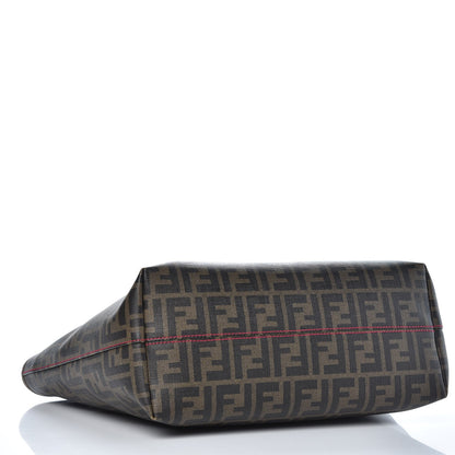 Fendi Zucca Spalmati Vitello Elite Small Roll Tote Tobacco Ciclamino 4 of 12