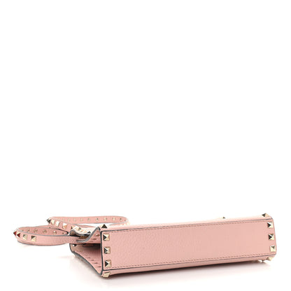 Valentino Garavani Pebbled Calfskin Medium Rockstud Flip Lock Crossbody Bag Water Rose 3 of 7