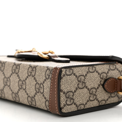Gucci GG Supreme Monogram Mini Horsebit 1955 Shoulder Bag Beige Brown Sugar 10 of 10