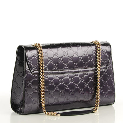 Gucci Shine Guccissima Medium Emily Chain Shoulder Bag Melanzana 3 of 7