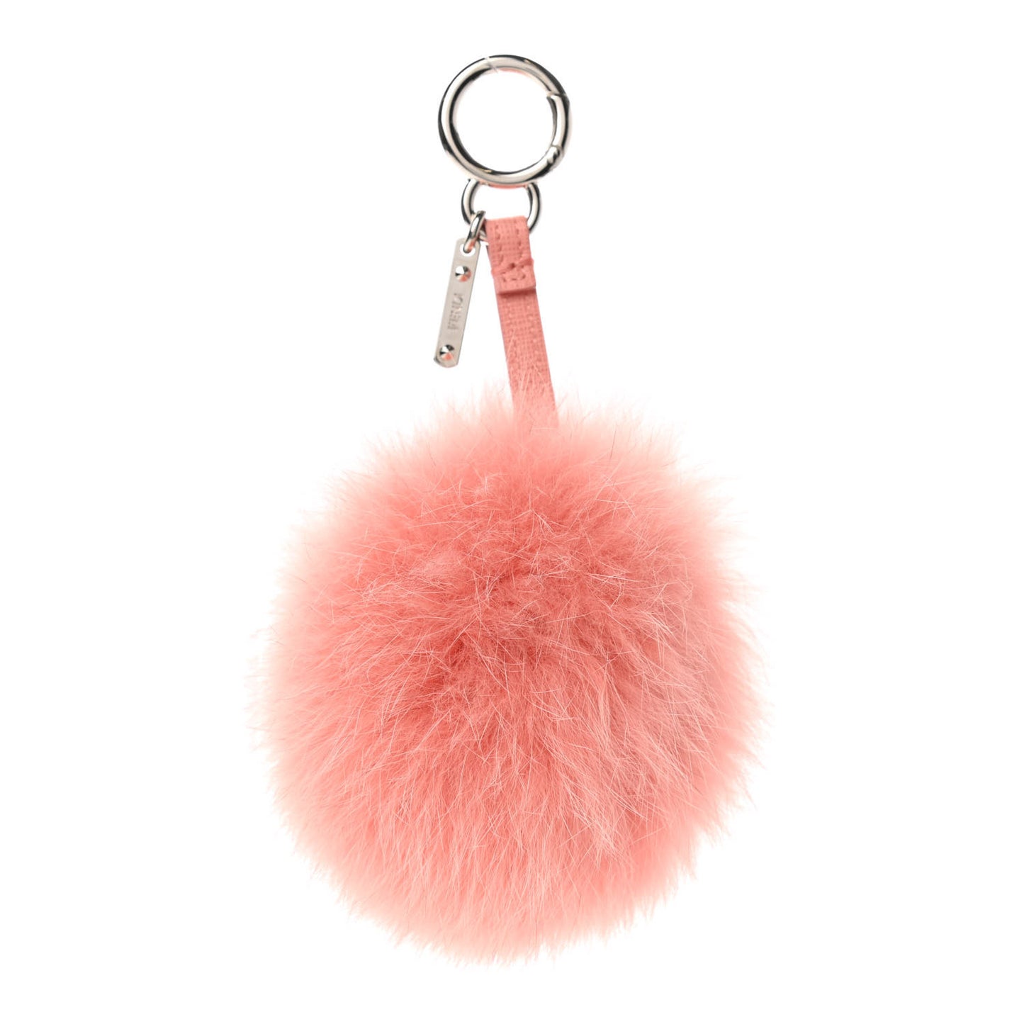Fox Fur Vitello Elite Pom Pom Bag Charm Peach