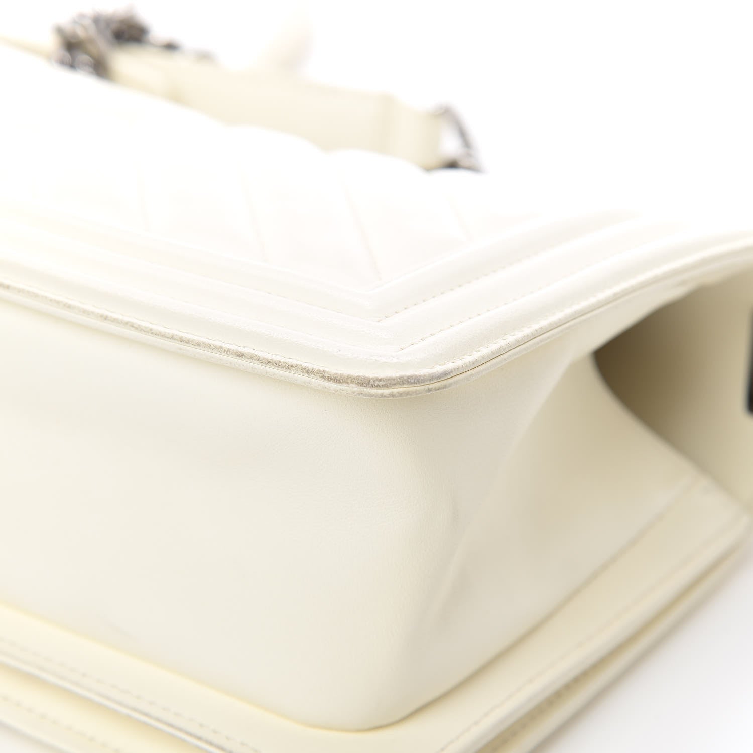 Chanel Lambskin Chevron Quilted Medium Boy Flap Ivory 11 of 12