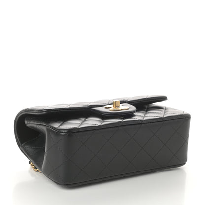 Chanel Lambskin Quilted Mini Top Handle Rectangular Flap Black 4 of 9