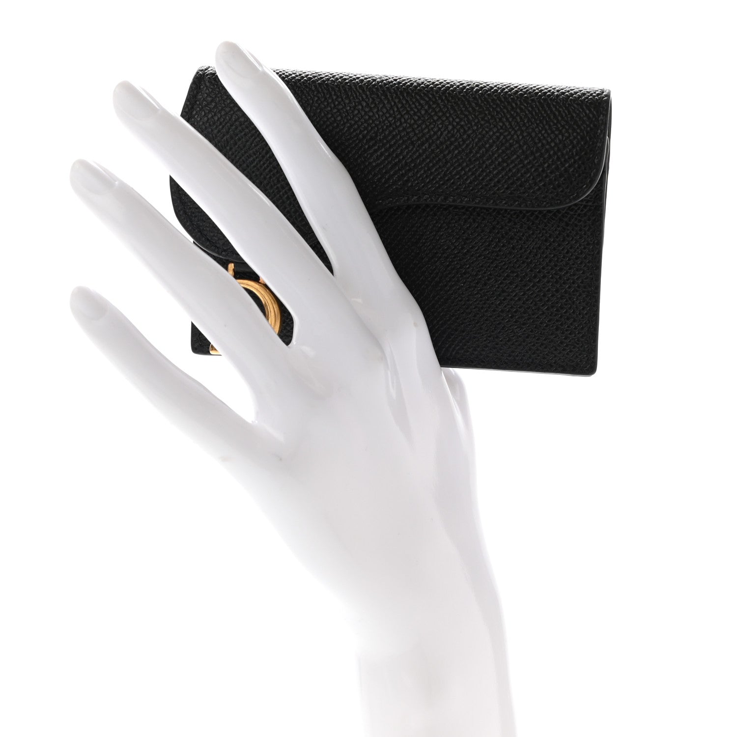 Christian Dior Grained Calfskin Saddle Card Holder Black 2 of 9