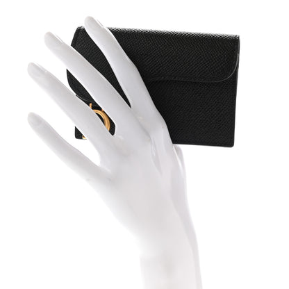 Christian Dior Grained Calfskin Saddle Card Holder Black 2 of 9