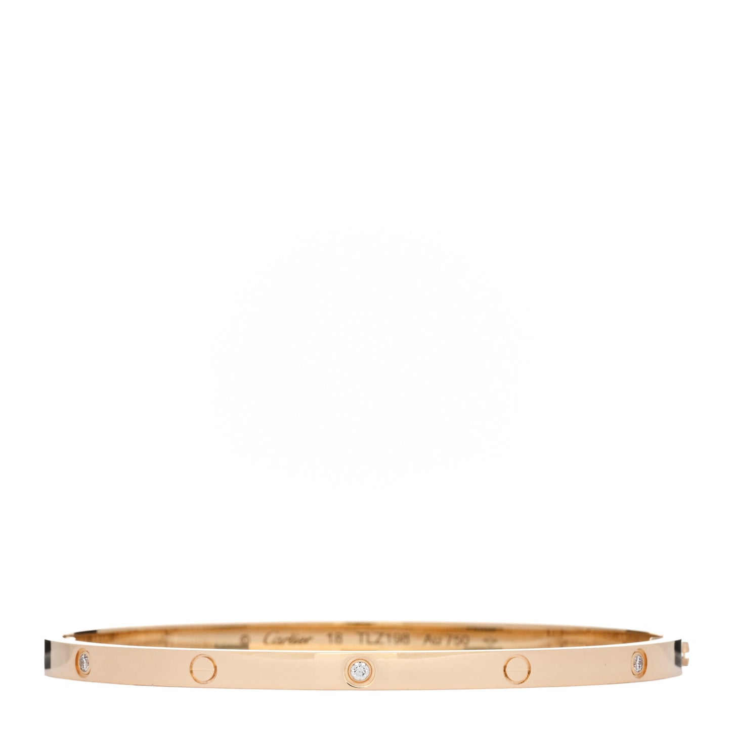 18K Yellow Gold 6 Diamond Small LOVE Bracelet 18