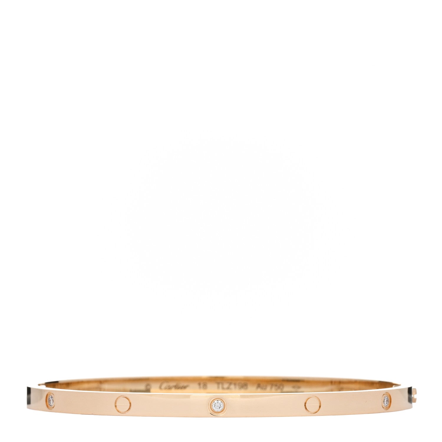 Cartier 18K Yellow Gold 6 Diamond Small LOVE Bracelet 18 1 of 5