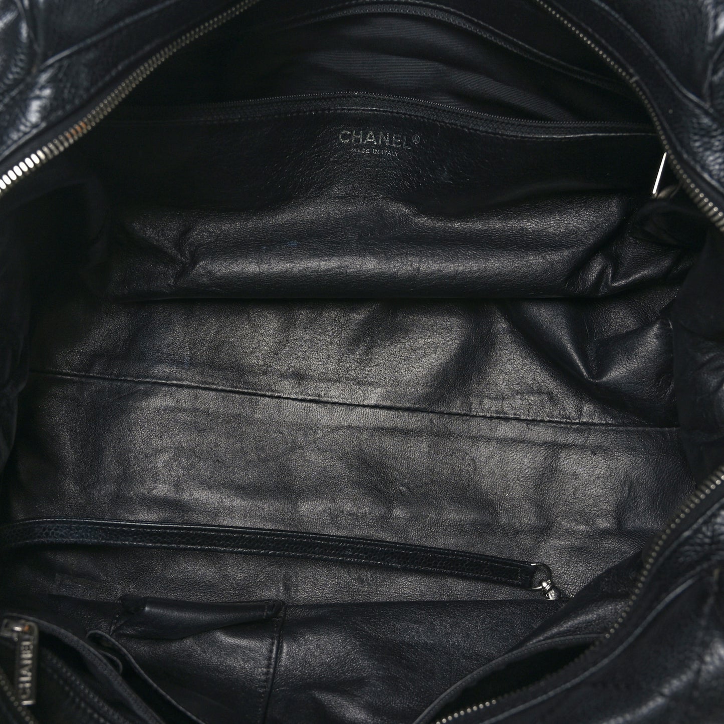 Caviar Quilted CC Timeless Bowler Black