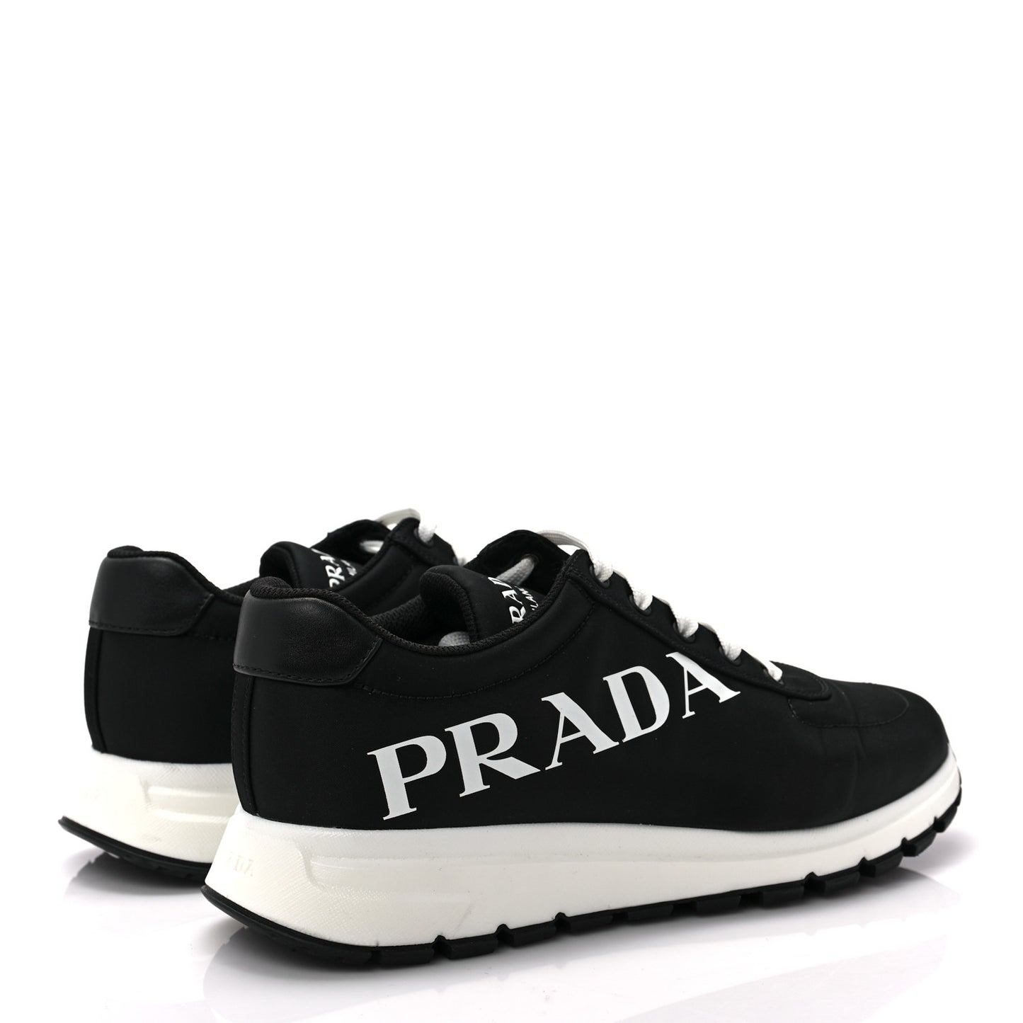 Nylon Gabardine Logo Mens Sneakers 8 Black