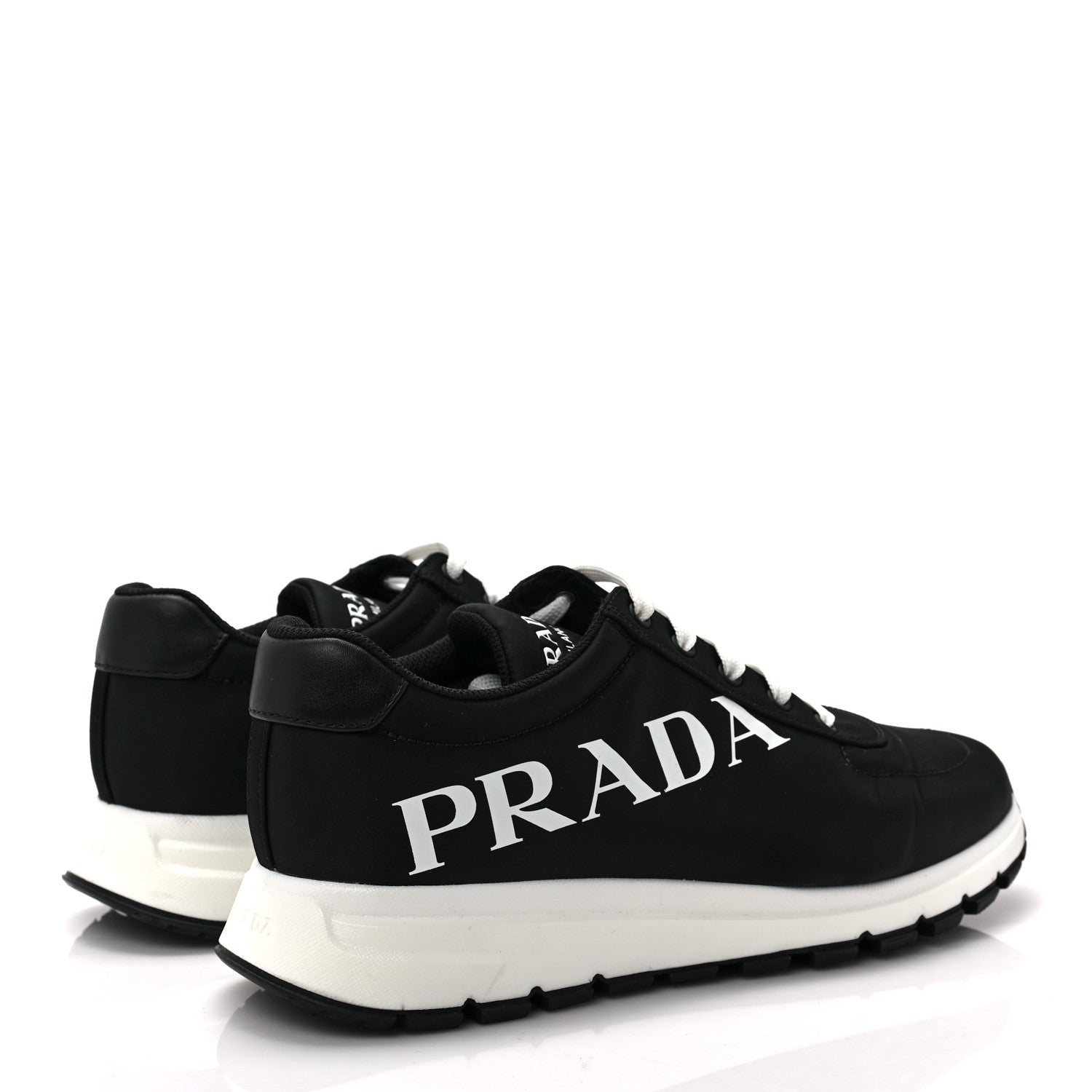 Prada Nylon Gabardine Logo Mens Sneakers 8 Black 4 of 7
