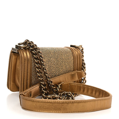 Chanel Galuchat Stingray Mini Boy Flap Gold 3 of 9
