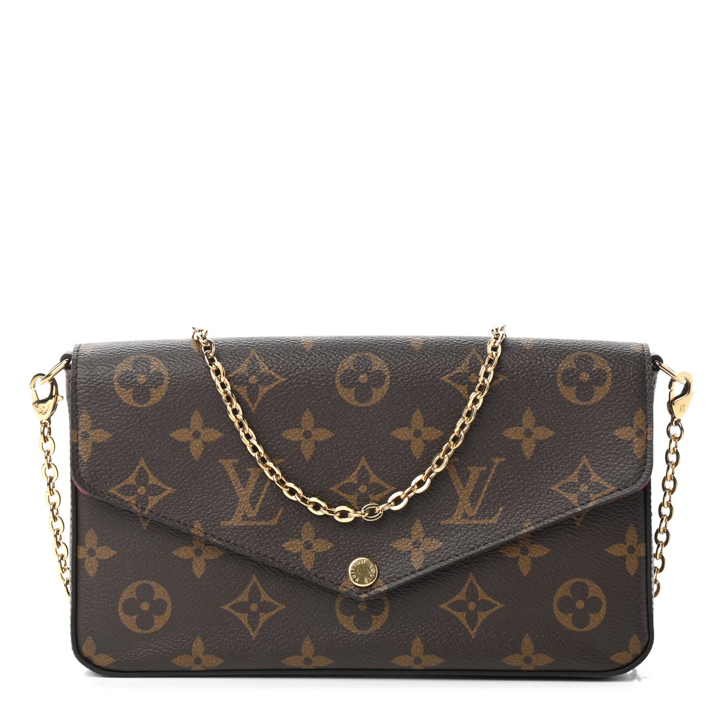 Monogram Pochette Felicie Chain Wallet Fuchsia