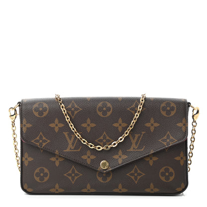 Louis Vuitton Monogram Pochette Felicie Chain Wallet Fuchsia 1 of 8