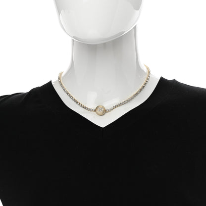 Chanel Crystal CC Chain Short Necklace Gold 2 of 4
