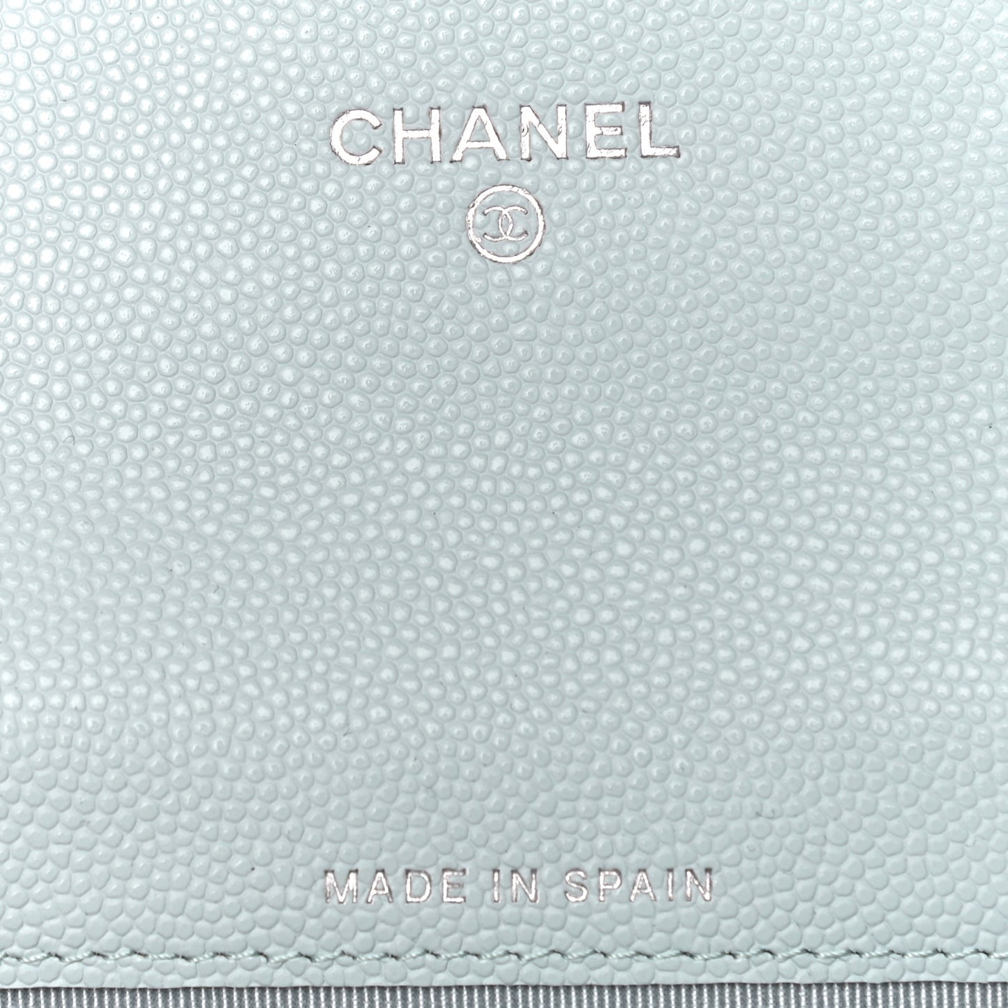 Caviar Quilted Flap Card Holder Wallet Light Blue