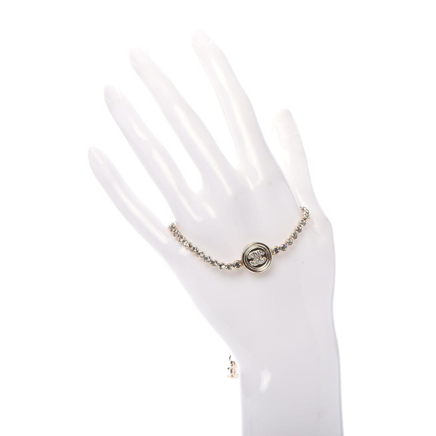 Crystal CC Chain Bracelet Gold